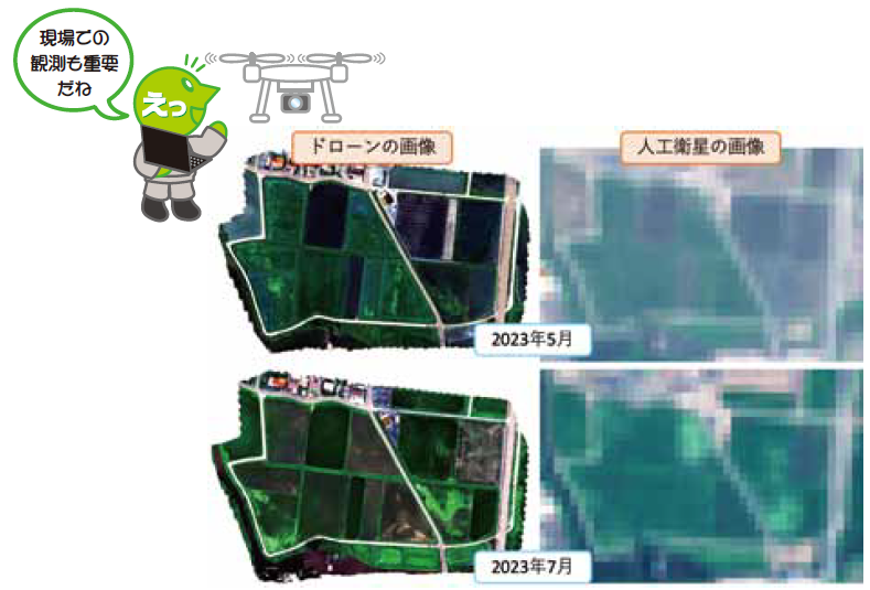 ドローンと人工衛星の比較