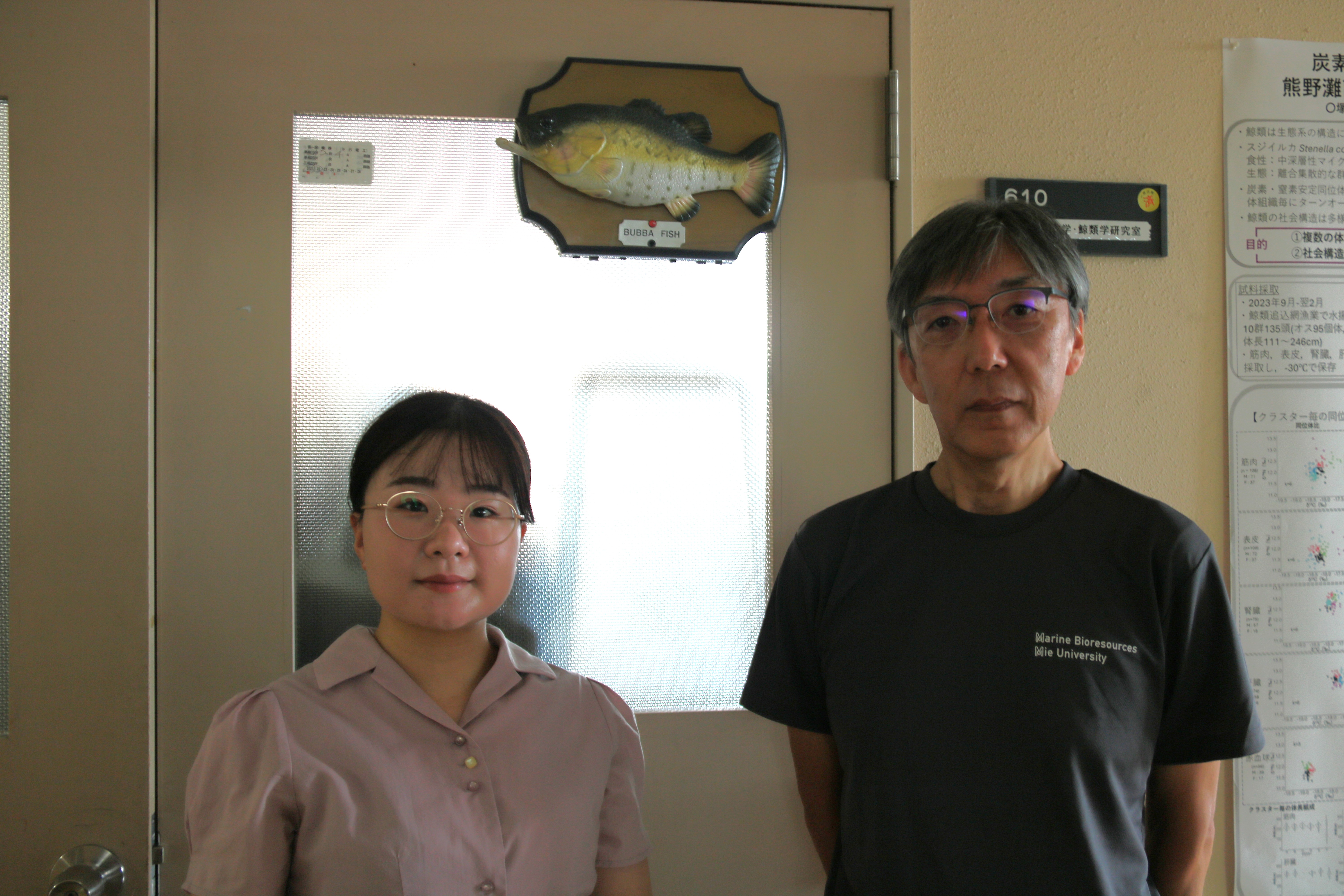 淀先生とインタビュアーの学生