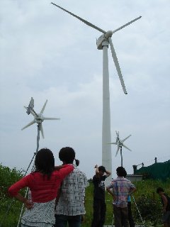 風車で発電