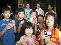 風車の電気でカキ氷