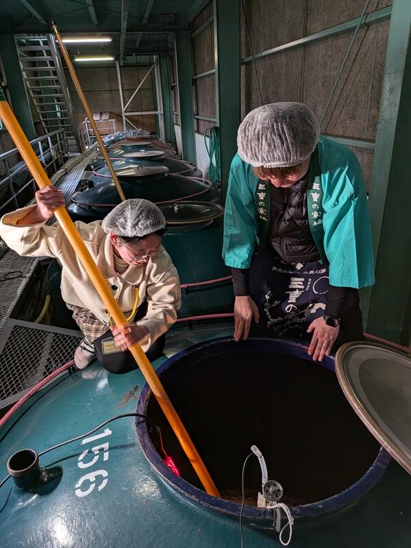 丸彦酒造 醪攪拌体験