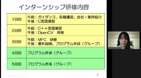 学生による発表の様子