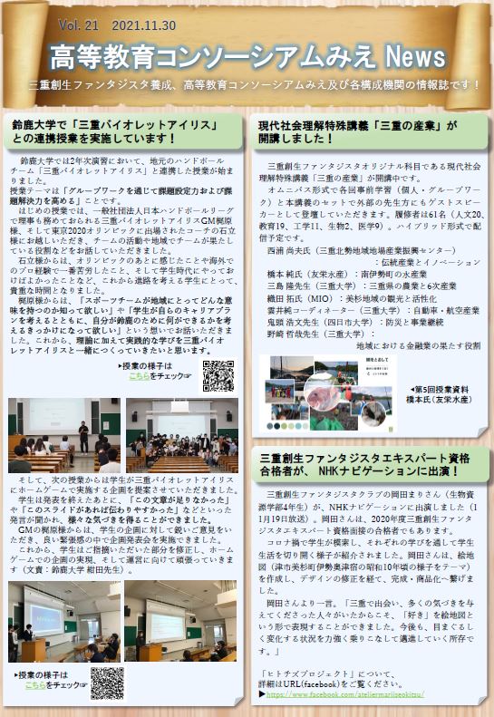 高等教育コンソーシアムみえNews　Vol.21-1