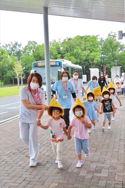 さつき保育園の津波避難訓練