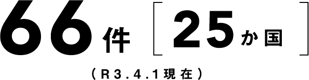 66件25か国（R3.4.1現在）